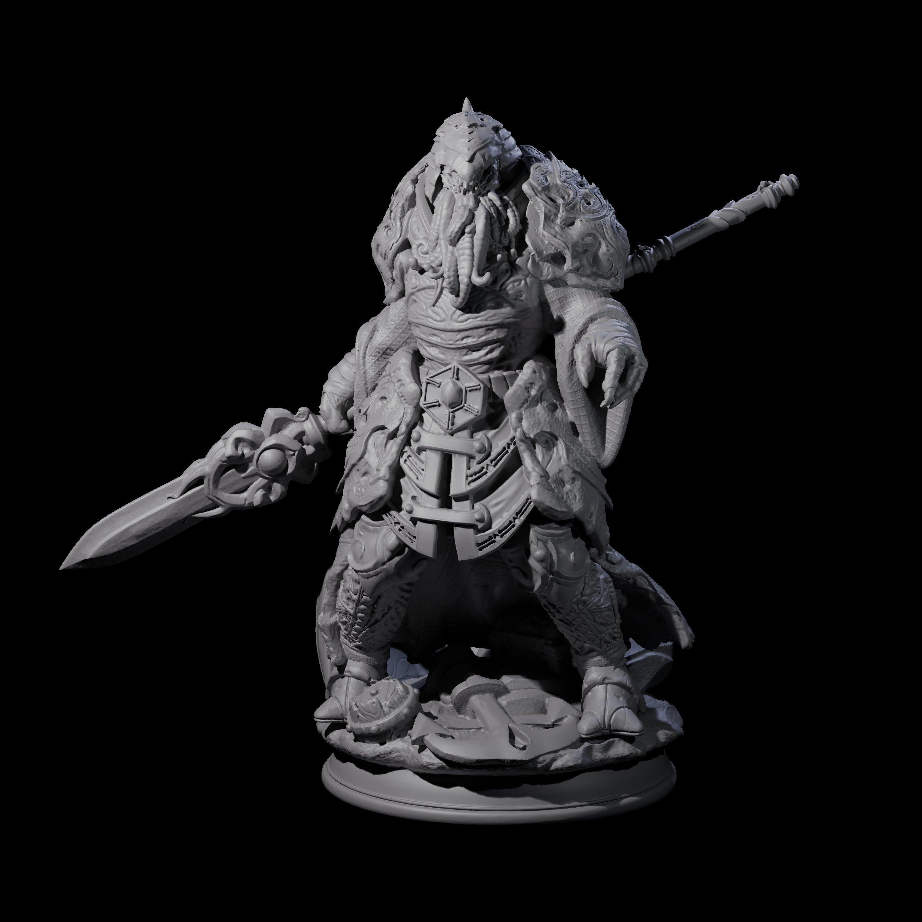 Waterlogged Mind Flayer Warrior Miniature for Dungeons and Dragons, Pathfinder or other TTRPGs