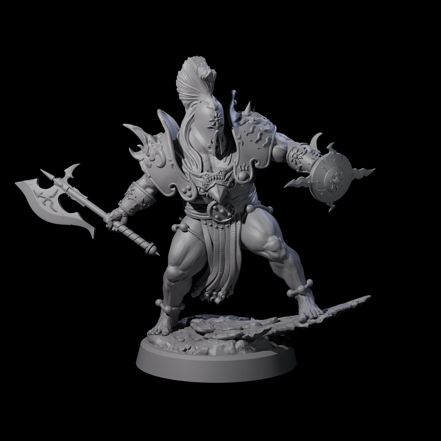 Weathered Human Barbarian Miniature for Dungeons and Dragons, Pathfinder or other TTRPGs