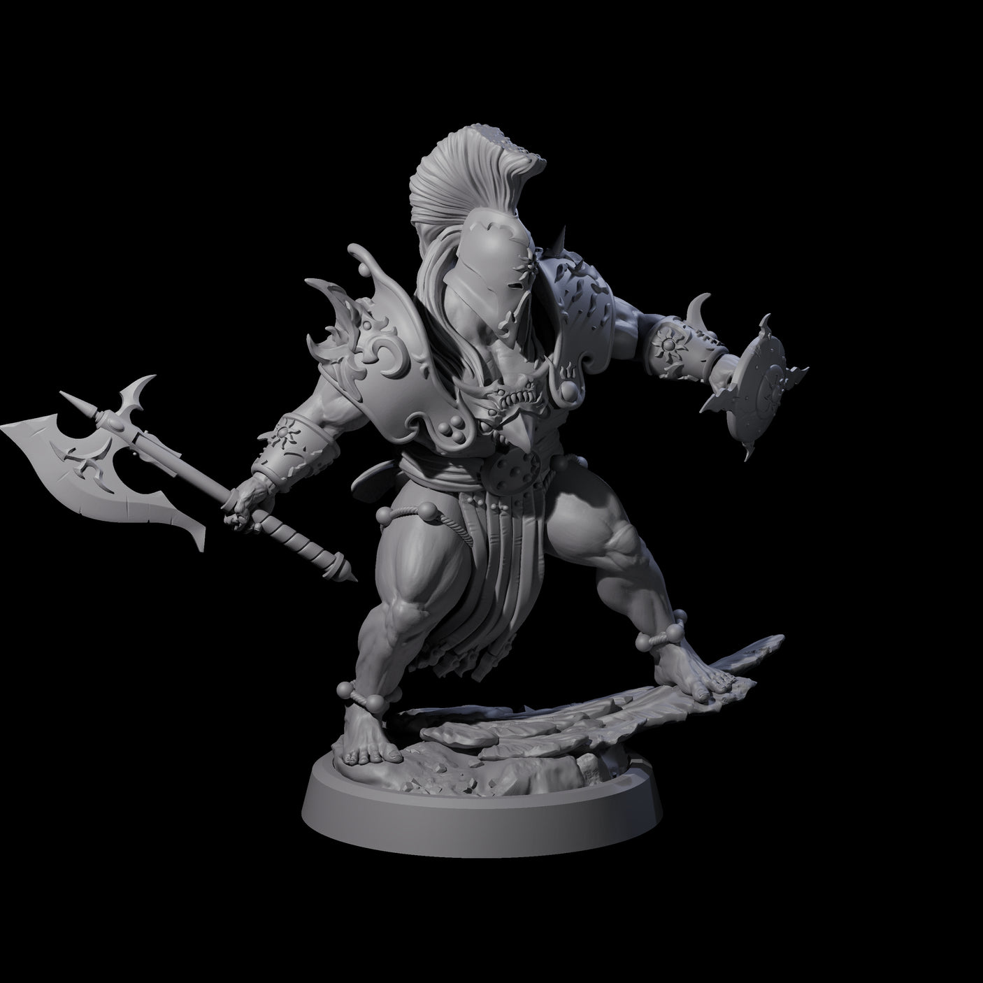 Weathered Human Barbarian Miniature for Dungeons and Dragons, Pathfinder or other TTRPGs