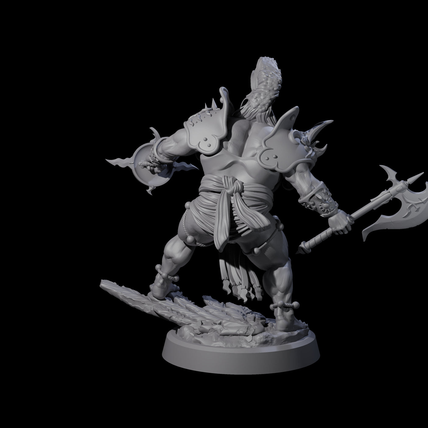 Weathered Human Barbarian Miniature for Dungeons and Dragons, Pathfinder or other TTRPGs