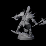 Weathered Human Barbarian Miniature for Dungeons and Dragons, Pathfinder or other TTRPGs