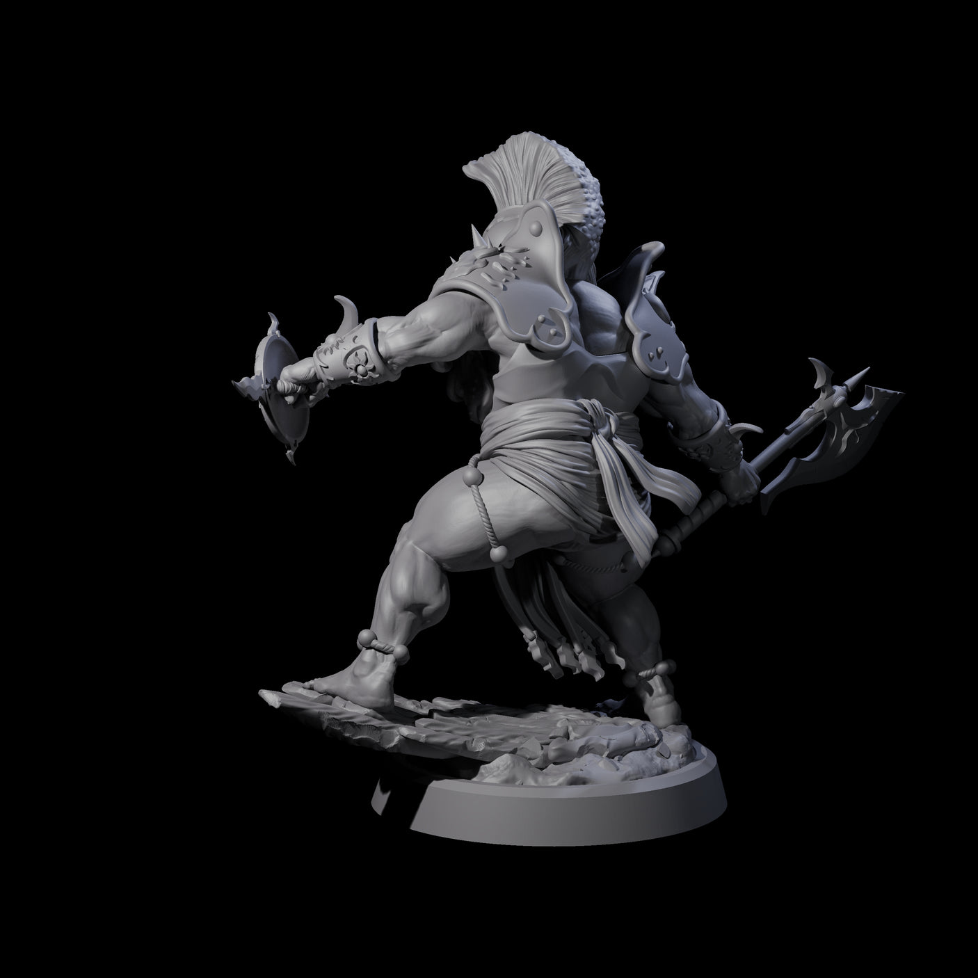 Weathered Human Barbarian Miniature for Dungeons and Dragons, Pathfinder or other TTRPGs