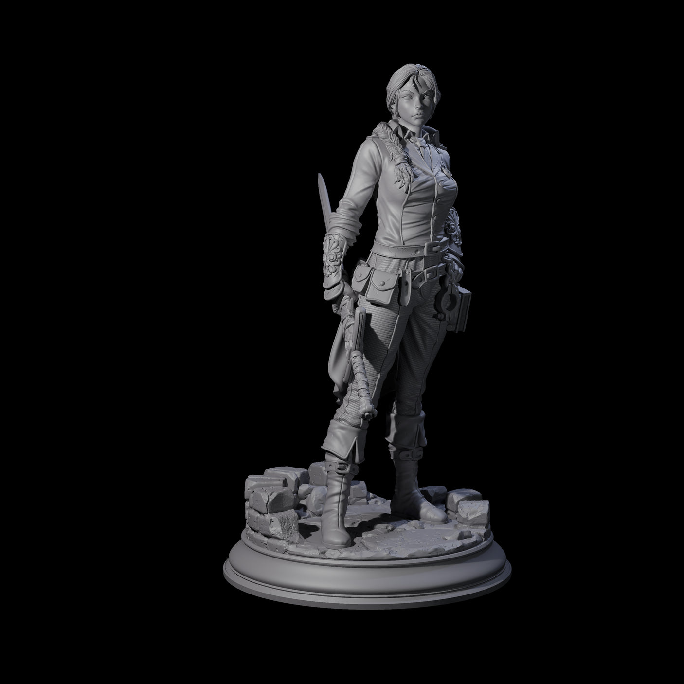 Weathered Human Ranger Miniature for Dungeons and Dragons, Pathfinder or other TTRPGs