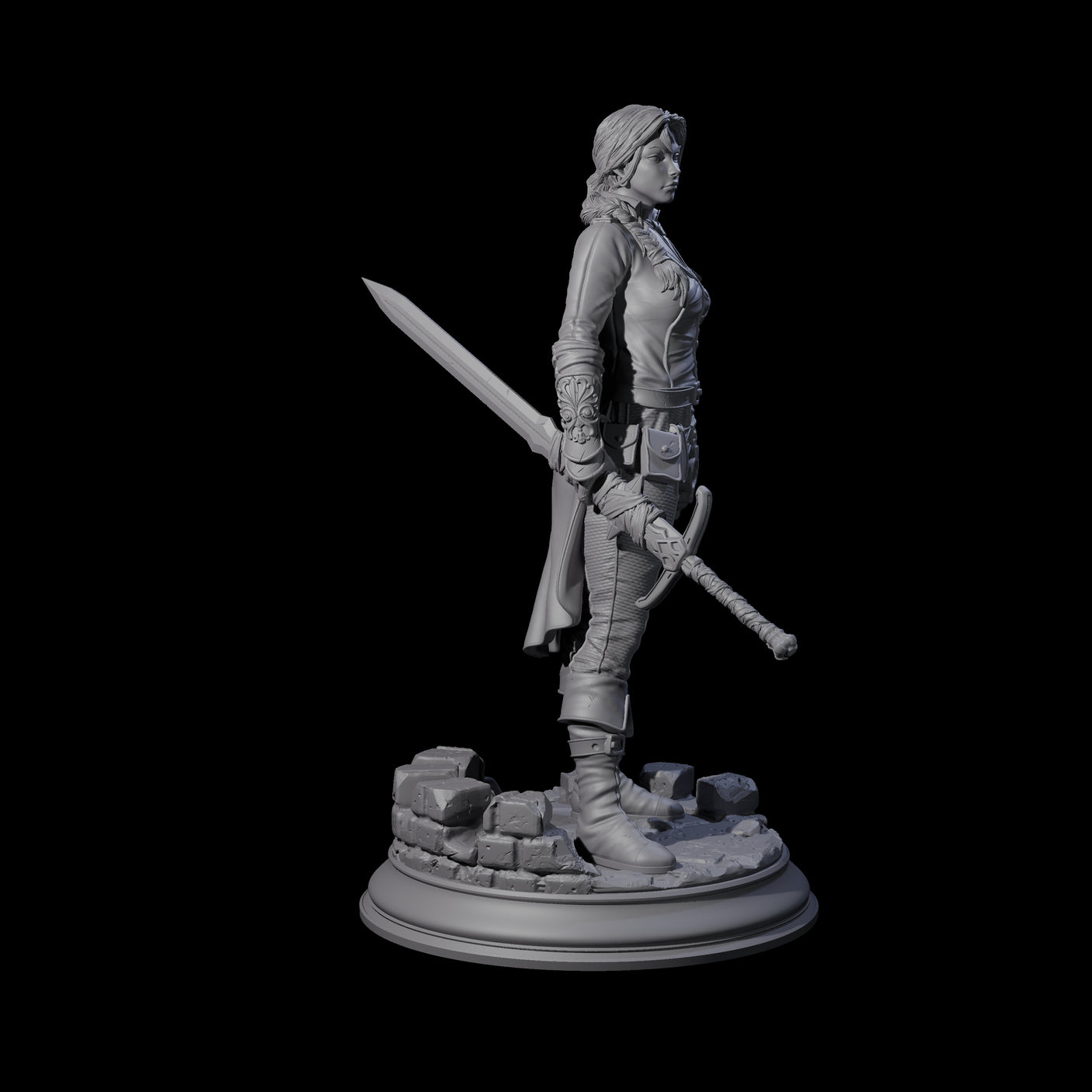 Weathered Human Ranger Miniature for Dungeons and Dragons, Pathfinder or other TTRPGs