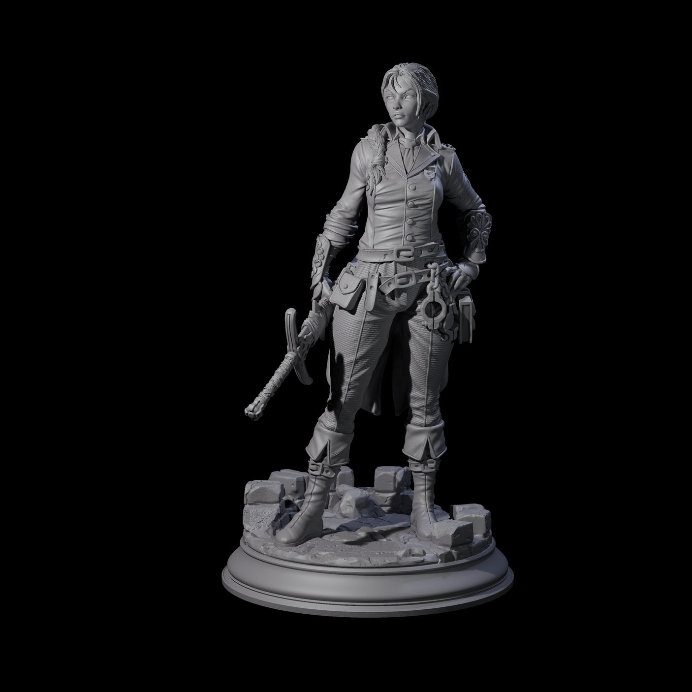Weathered Human Ranger Miniature for Dungeons and Dragons, Pathfinder or other TTRPGs