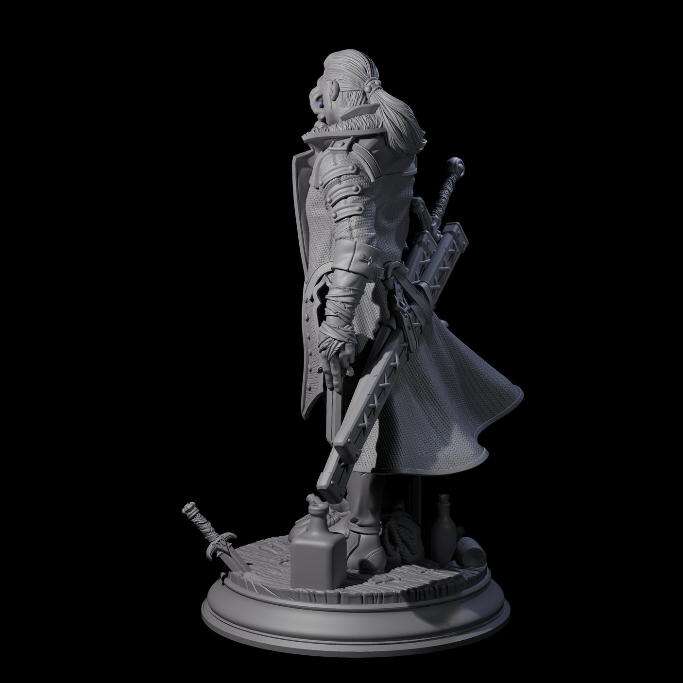 Weathered Human Veteran Miniature for Dungeons and Dragons, Pathfinder or other TTRPGs