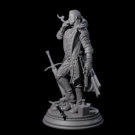 Weathered Human Veteran Miniature for Dungeons and Dragons, Pathfinder or other TTRPGs