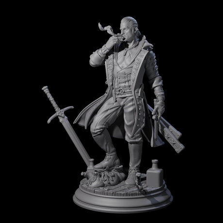 Weathered Human Veteran Miniature for Dungeons and Dragons, Pathfinder or other TTRPGs