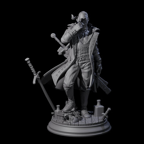 Weathered Human Veteran Miniature for Dungeons and Dragons, Pathfinder or other TTRPGs