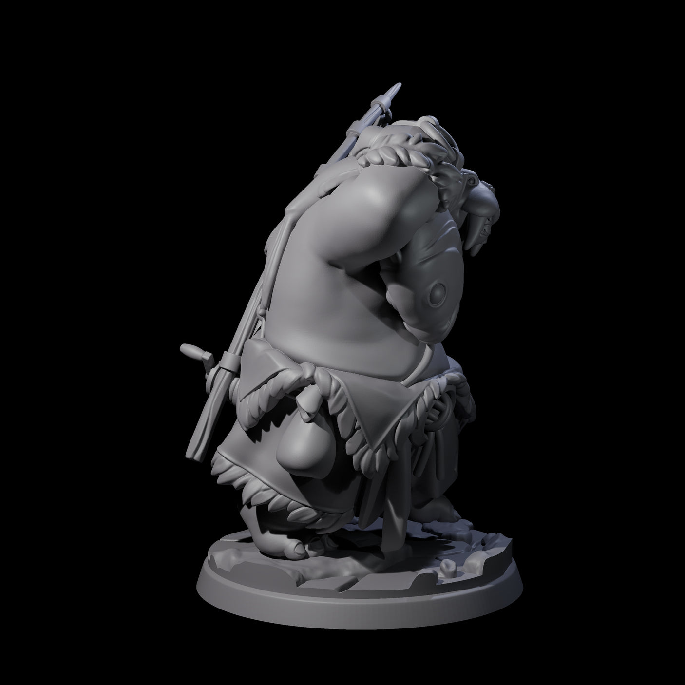 Weathered Walrus Fisherman Miniature for Dungeons and Dragons, Pathfinder or other TTRPGs