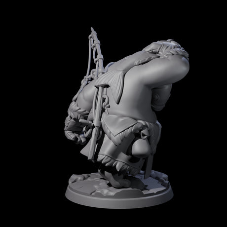 Weathered Walrus Fisherman Miniature for Dungeons and Dragons, Pathfinder or other TTRPGs
