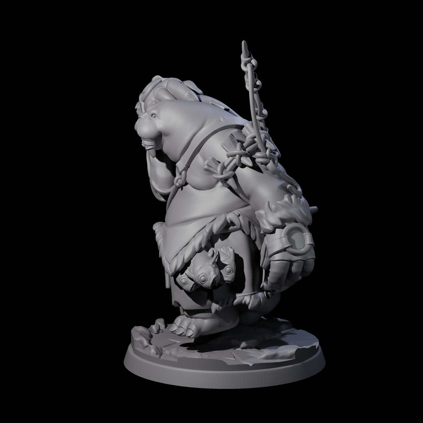 Weathered Walrus Fisherman Miniature for Dungeons and Dragons, Pathfinder or other TTRPGs