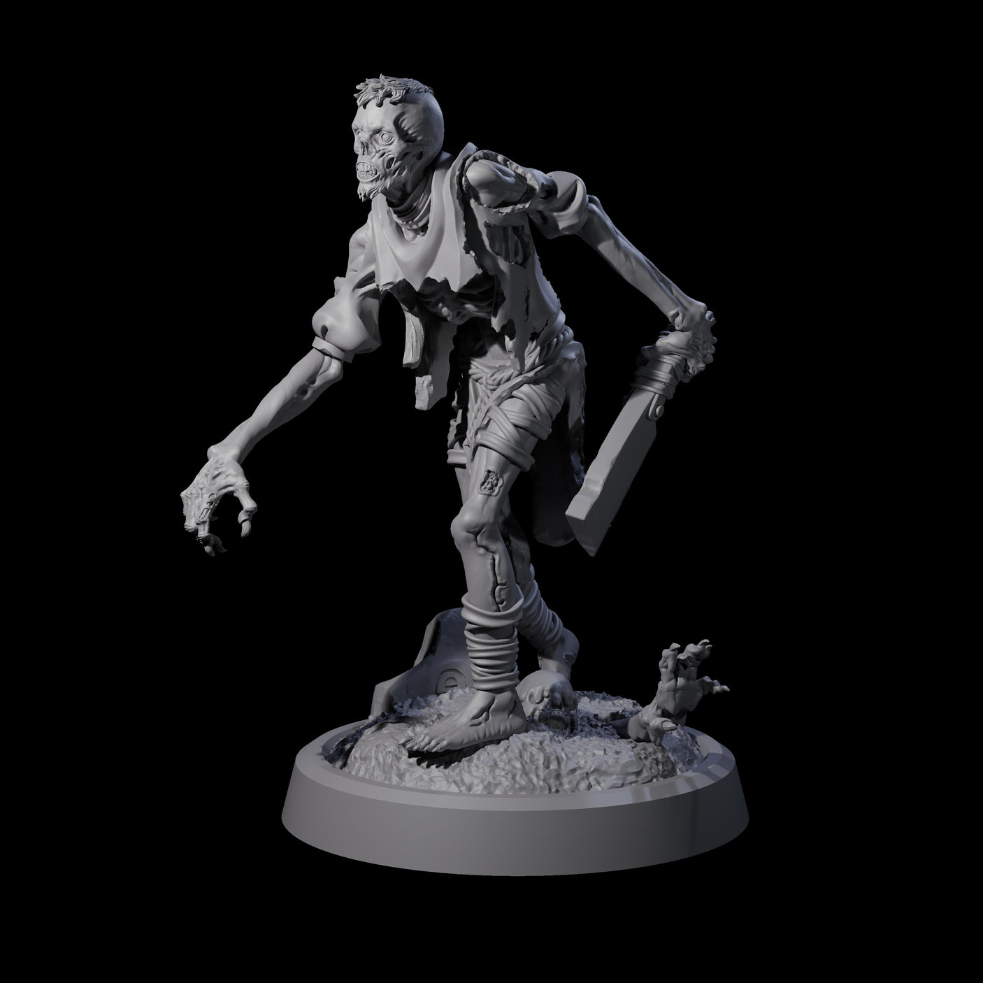 Weathered Zombie Serf A Miniature for Dungeons and Dragons, Pathfinder or other TTRPGs