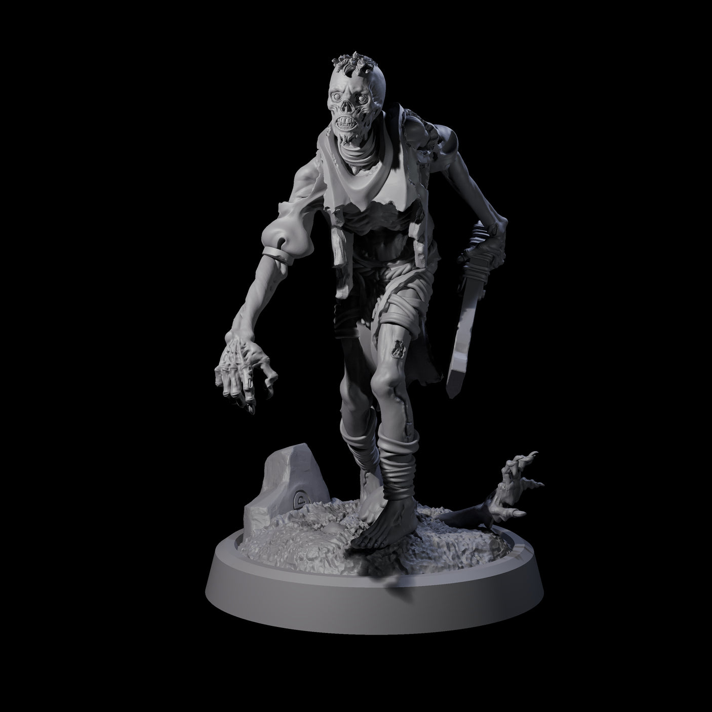 Weathered Zombie Serf A Miniature for Dungeons and Dragons, Pathfinder or other TTRPGs