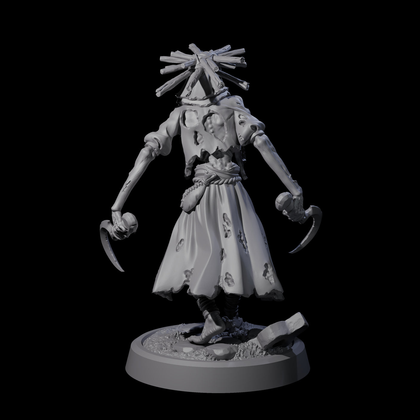 Weathered Zombie Serf B Miniature for Dungeons and Dragons, Pathfinder or other TTRPGs