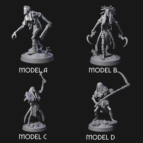 Weathered Zombie Serfs Miniature for Dungeons and Dragons, Pathfinder or other TTRPGs