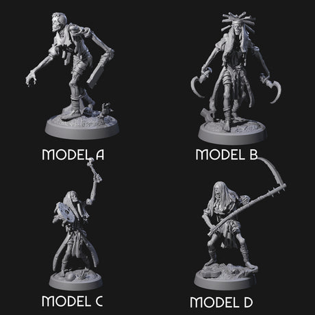 Weathered Zombie Serfs Miniature for Dungeons and Dragons, Pathfinder or other TTRPGs