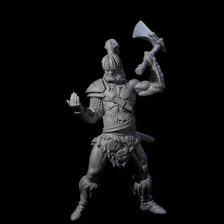 Weird Hair Human Barbarian Miniature for Dungeons and Dragons, Pathfinder or other TTRPGs