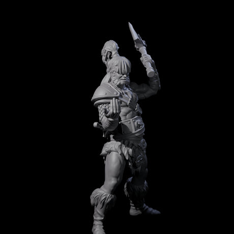 Weird Hair Human Barbarian Miniature for Dungeons and Dragons, Pathfinder or other TTRPGs