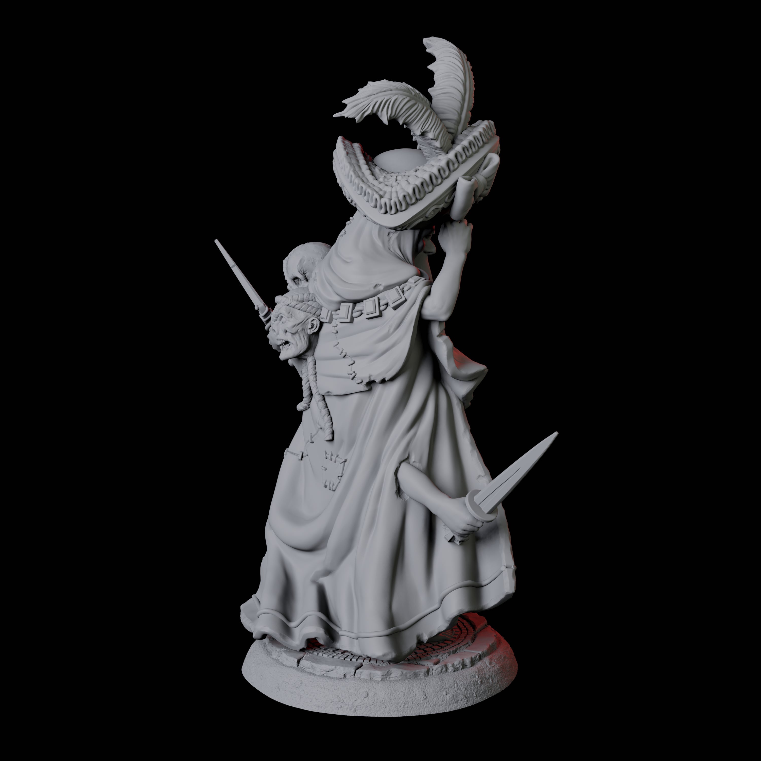 Weird Halfling Jester Pair A Miniature for Dungeons and Dragons, Pathfinder or other TTRPGs