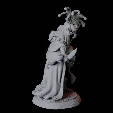 Weird Halfling Jester Pair B Miniature for Dungeons and Dragons, Pathfinder or other TTRPGs