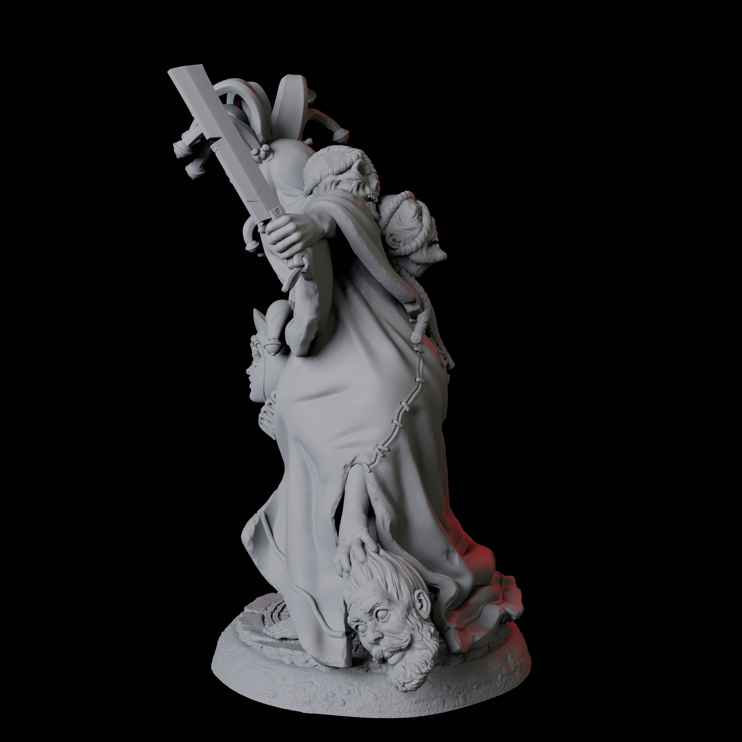 Weird Halfling Jester Pair B Miniature for Dungeons and Dragons, Pathfinder or other TTRPGs
