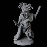 Weird Halfling Jester Pair B Miniature for Dungeons and Dragons, Pathfinder or other TTRPGs