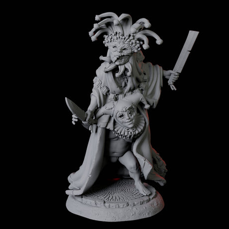 Weird Halfling Jester Pair B Miniature for Dungeons and Dragons, Pathfinder or other TTRPGs