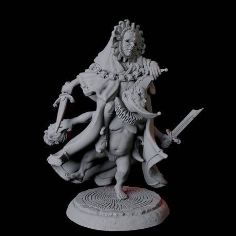 Weird Halfling Jester Pair C Miniature for Dungeons and Dragons, Pathfinder or other TTRPGs