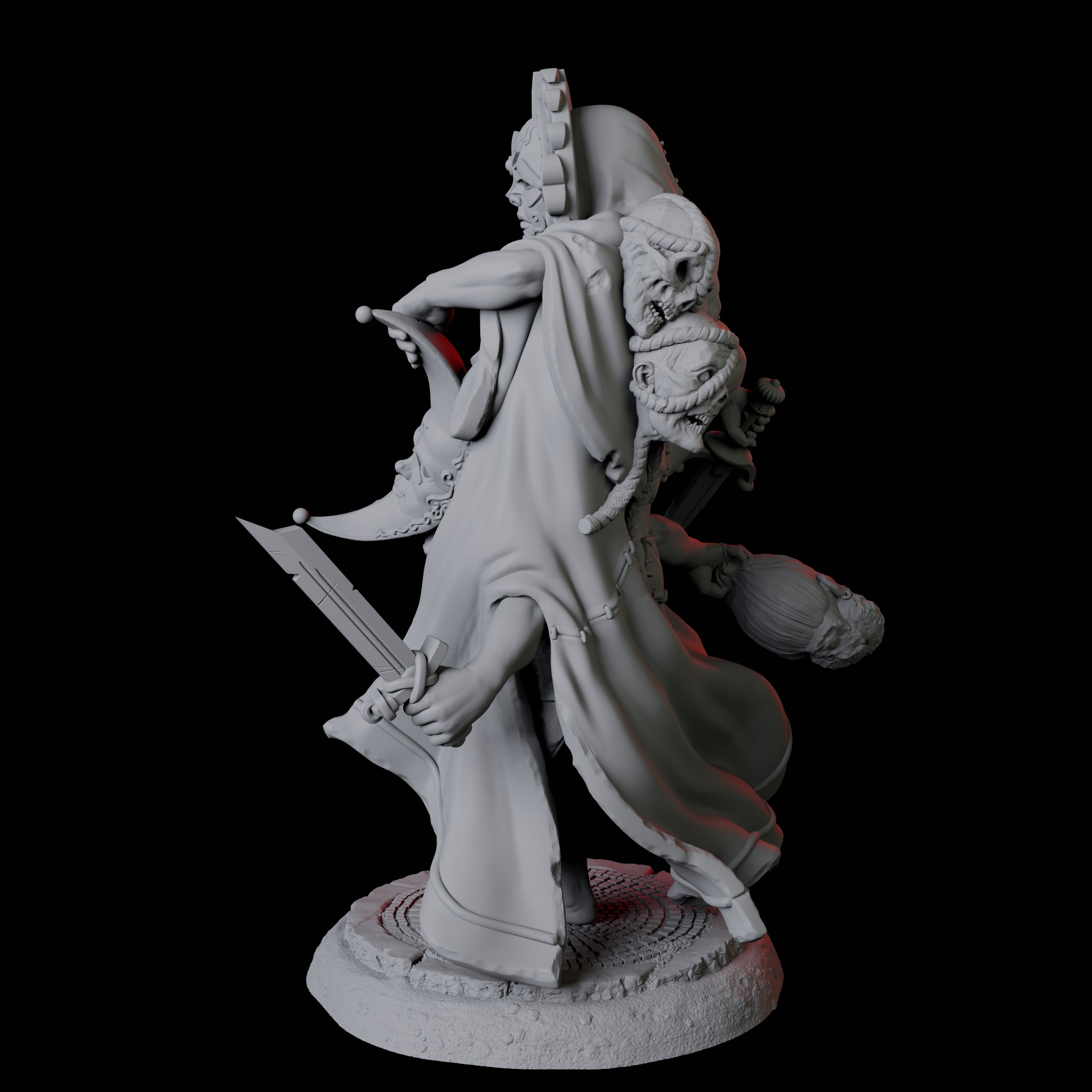 Weird Halfling Jester Pair C Miniature for Dungeons and Dragons, Pathfinder or other TTRPGs