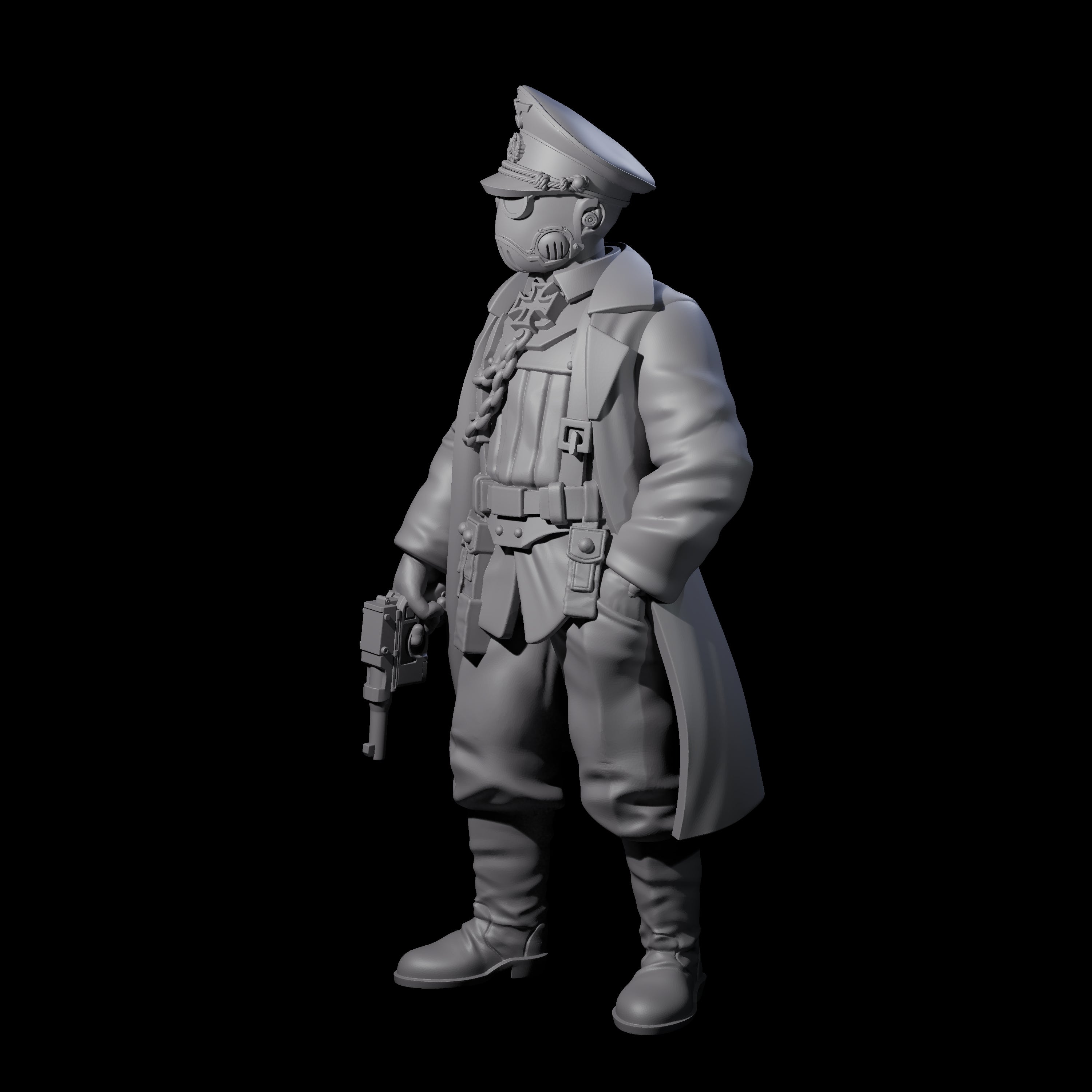 Weird War German Calculating Officer A Miniature for Dungeons and Dragons, Pathfinder or other TTRPGs