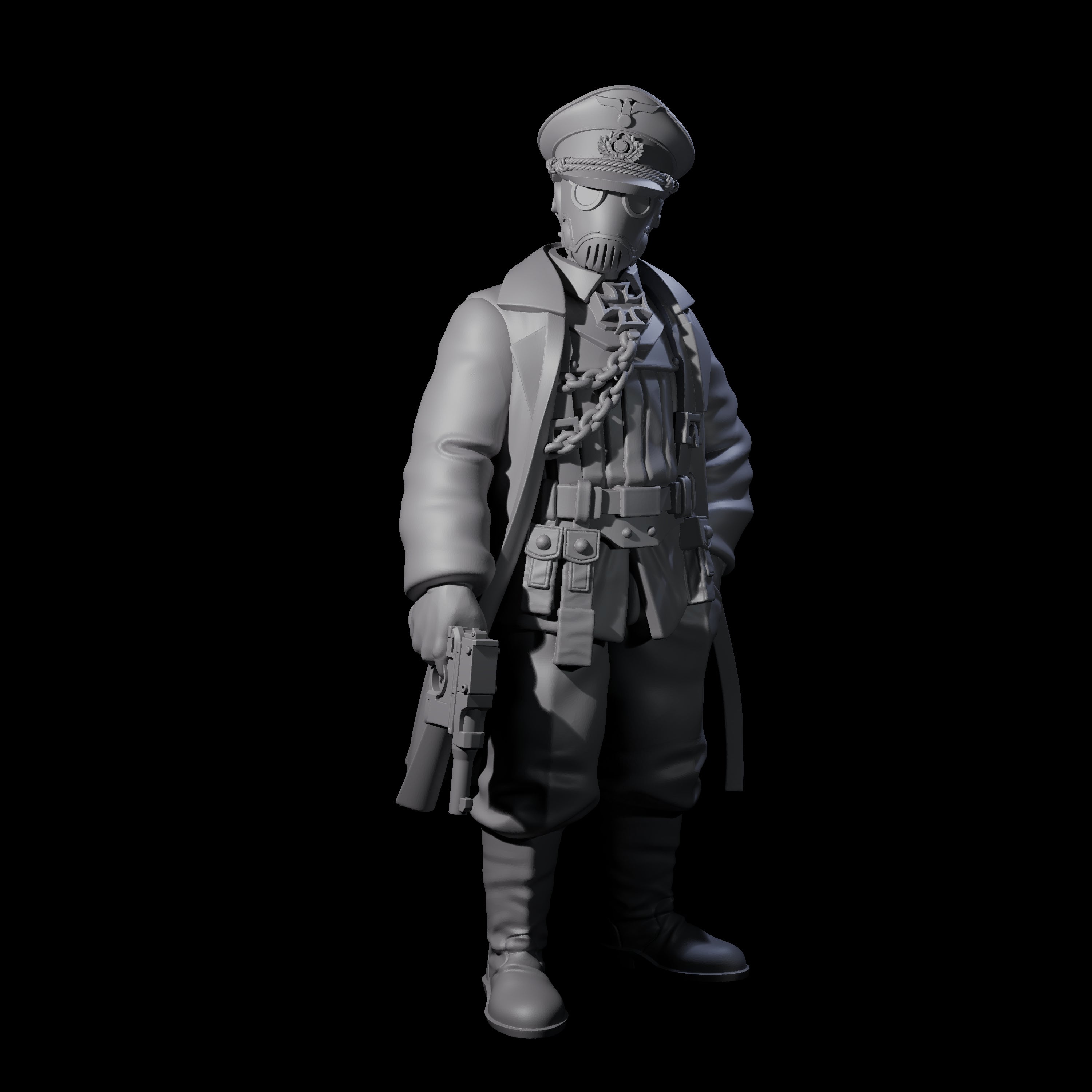 Weird War German Calculating Officer A Miniature for Dungeons and Dragons, Pathfinder or other TTRPGs