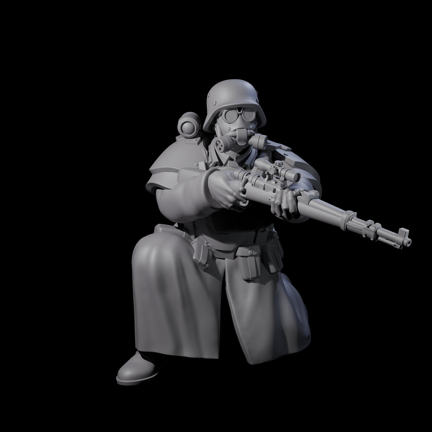 Weird War German Cold Sniper Miniature for Dungeons and Dragons, Pathfinder or other TTRPGs