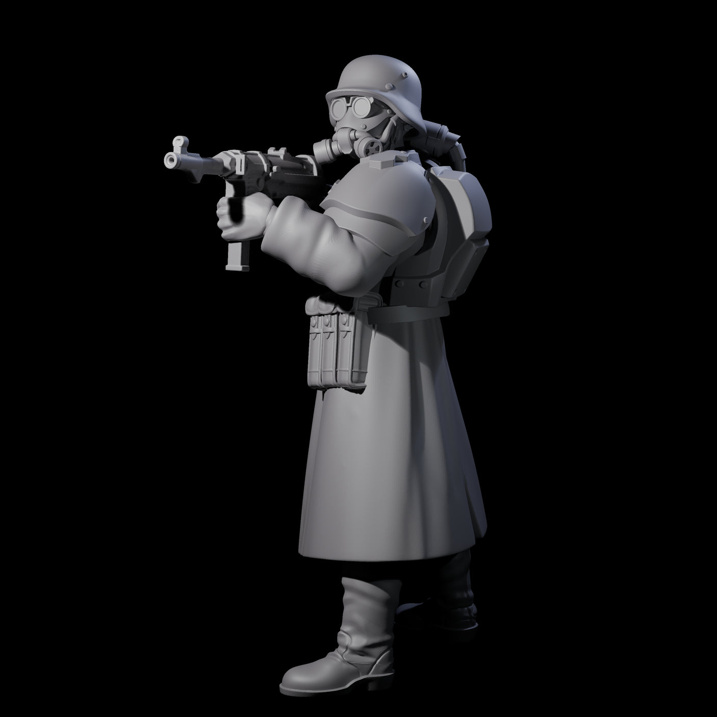 Weird War German Fast Firing SMG Commando B Miniature for Dungeons and Dragons, Pathfinder or other TTRPGs