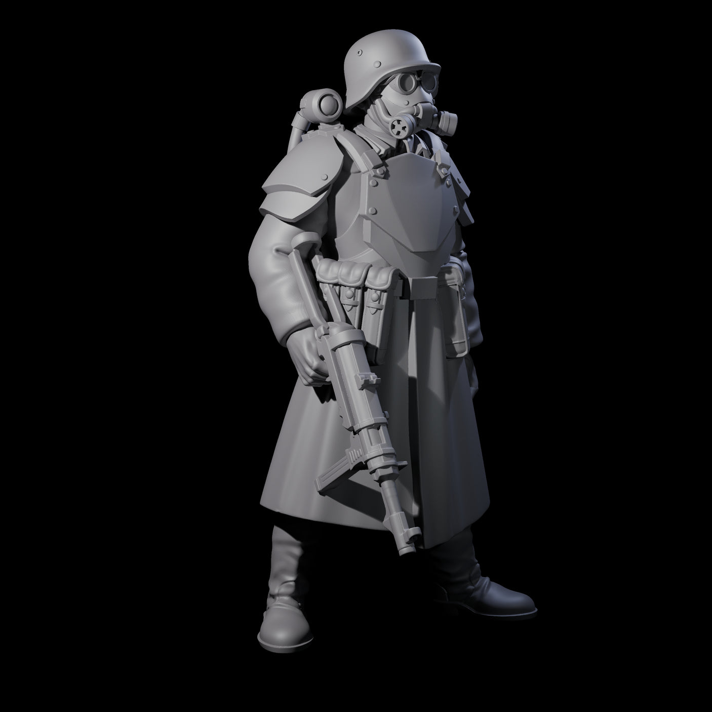 Weird War German Fast Firing SMG Commando C Miniature for Dungeons and Dragons, Pathfinder or other TTRPGs