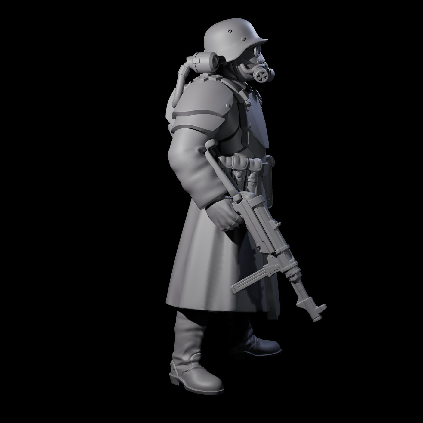Weird War German Fast Firing SMG Commando C Miniature for Dungeons and Dragons, Pathfinder or other TTRPGs
