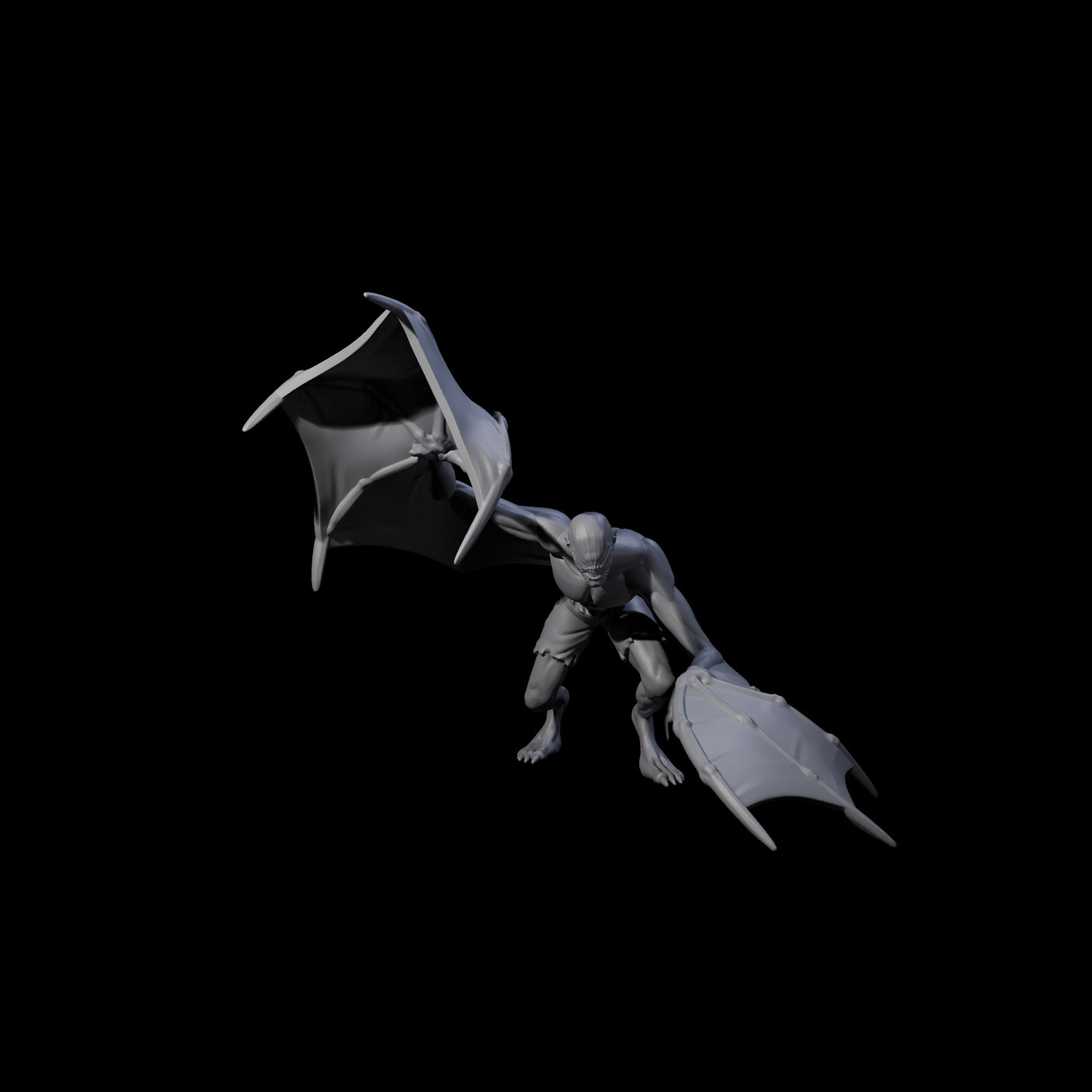 Weird War German Flapping Vampire Spawn A Miniature for Dungeons and Dragons, Pathfinder or other TTRPGs