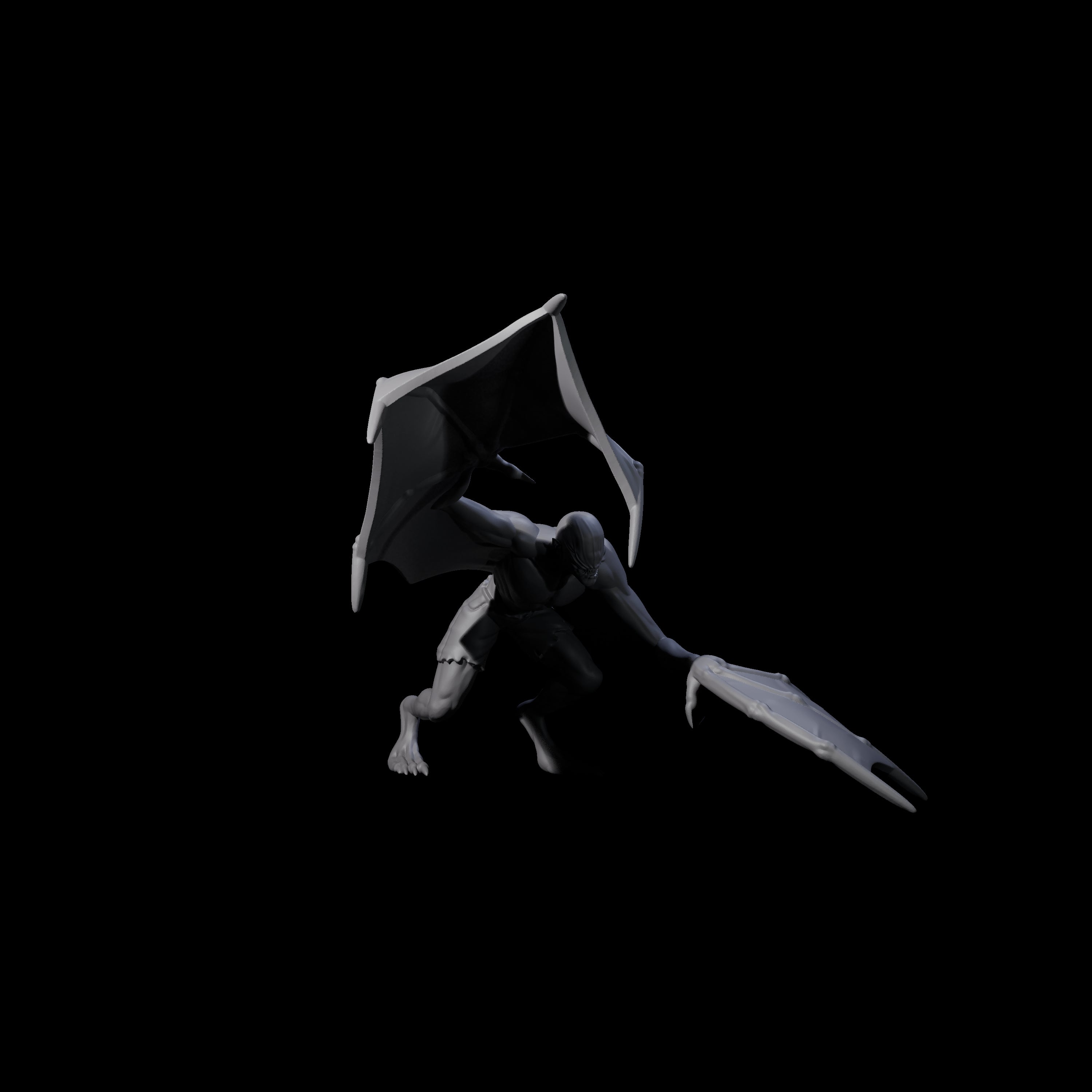 Weird War German Flapping Vampire Spawn A Miniature for Dungeons and Dragons, Pathfinder or other TTRPGs