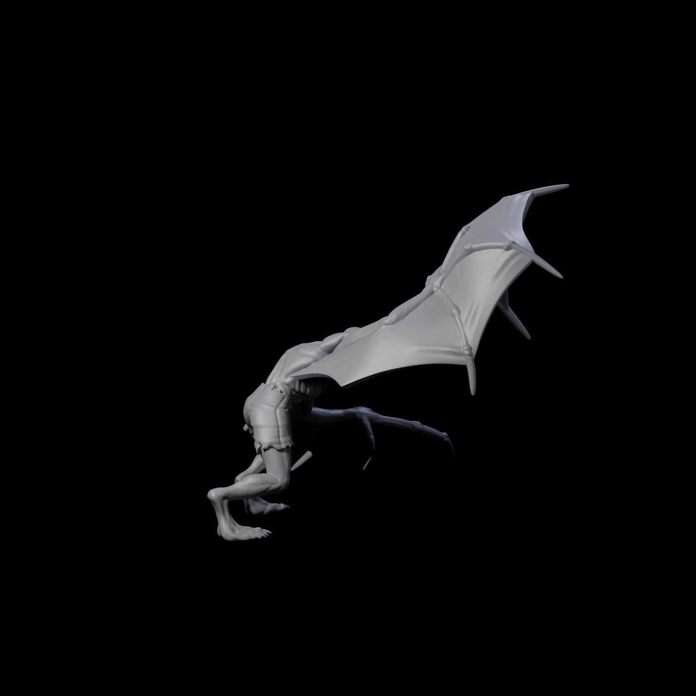 Weird War German Flapping Vampire Spawn A Miniature for Dungeons and Dragons, Pathfinder or other TTRPGs