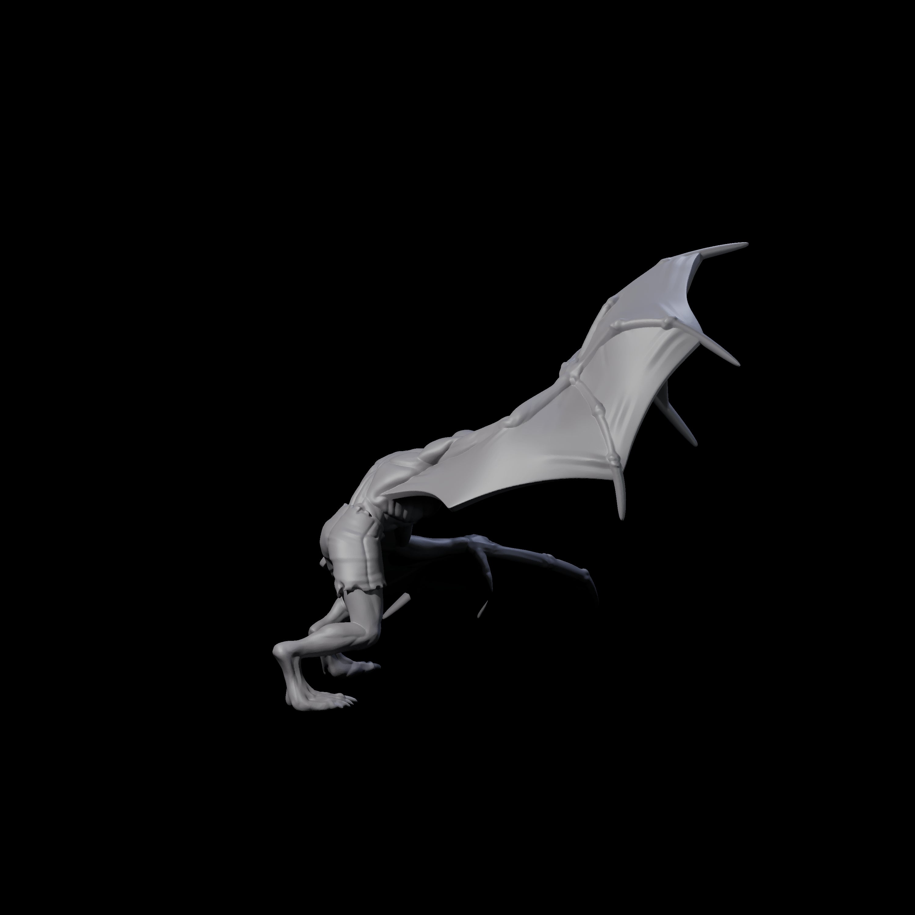 Weird War German Flapping Vampire Spawn A Miniature for Dungeons and Dragons, Pathfinder or other TTRPGs