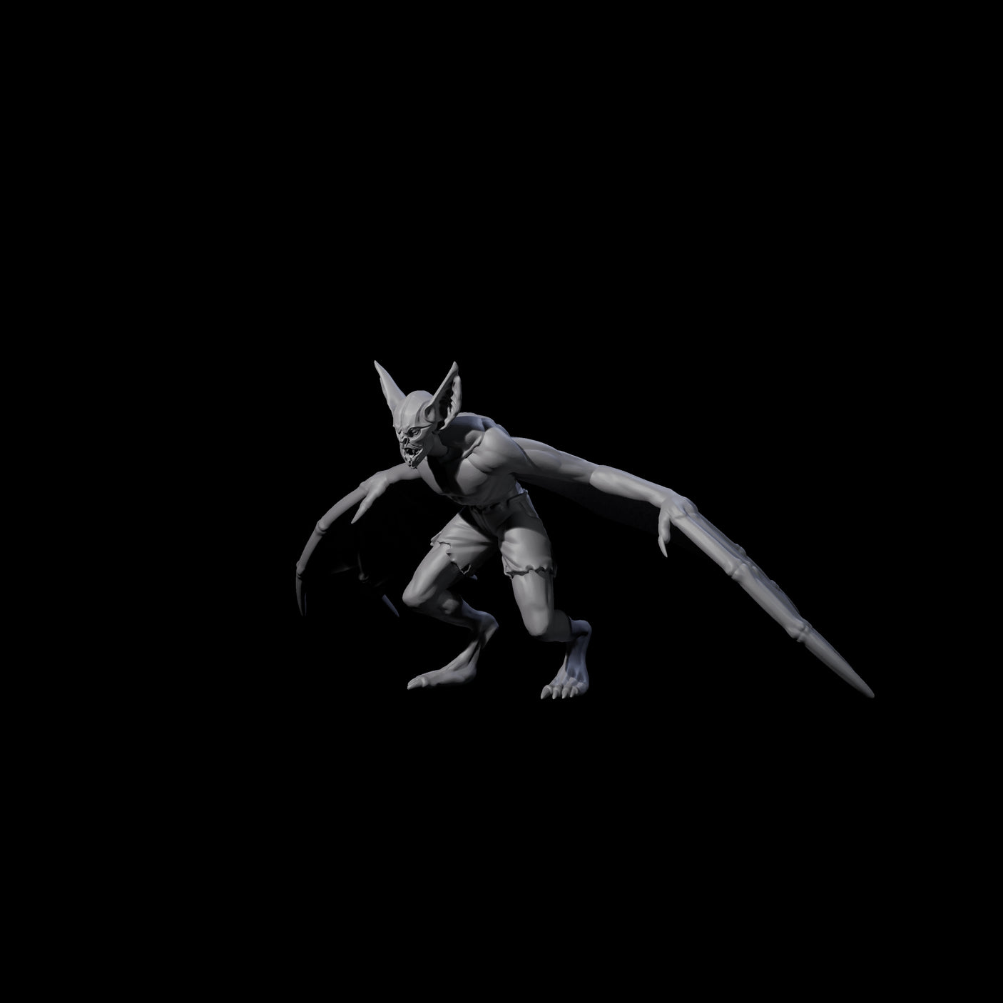 Weird War German Flapping Vampire Spawn C Miniature for Dungeons and Dragons, Pathfinder or other TTRPGs