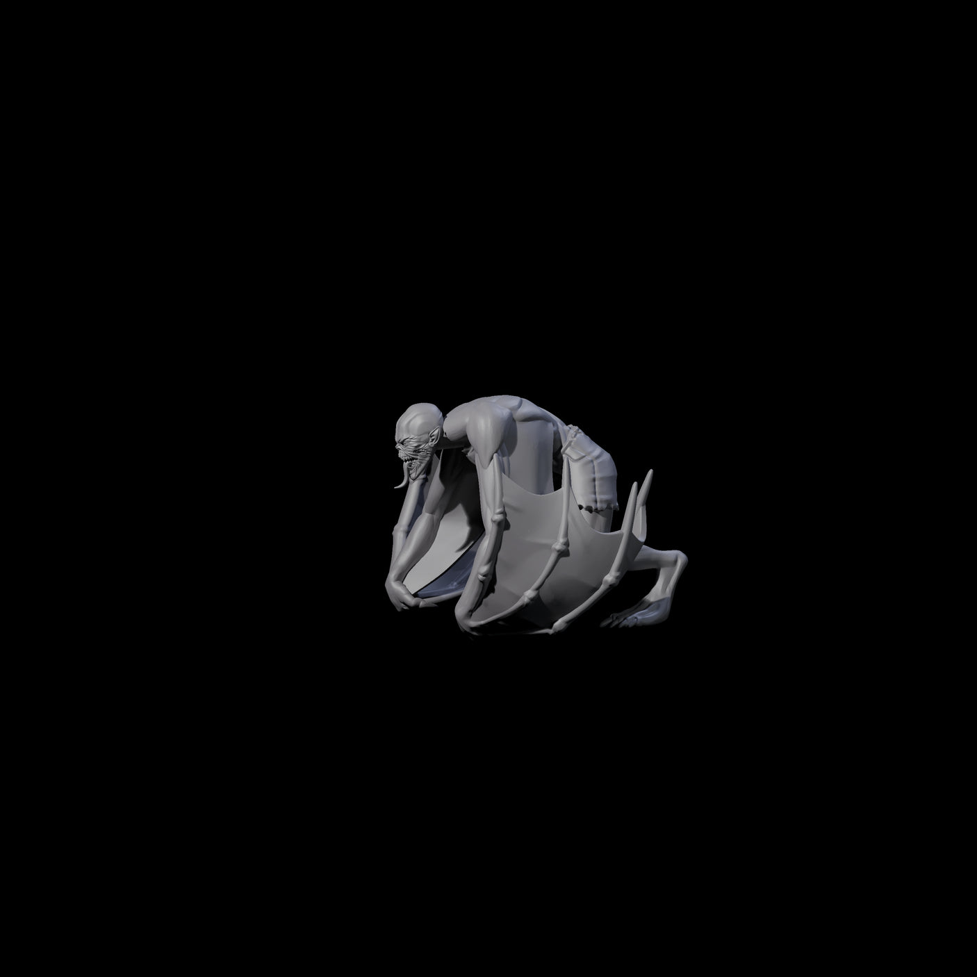 Weird War German Flapping Vampire Spawn E Miniature for Dungeons and Dragons, Pathfinder or other TTRPGs