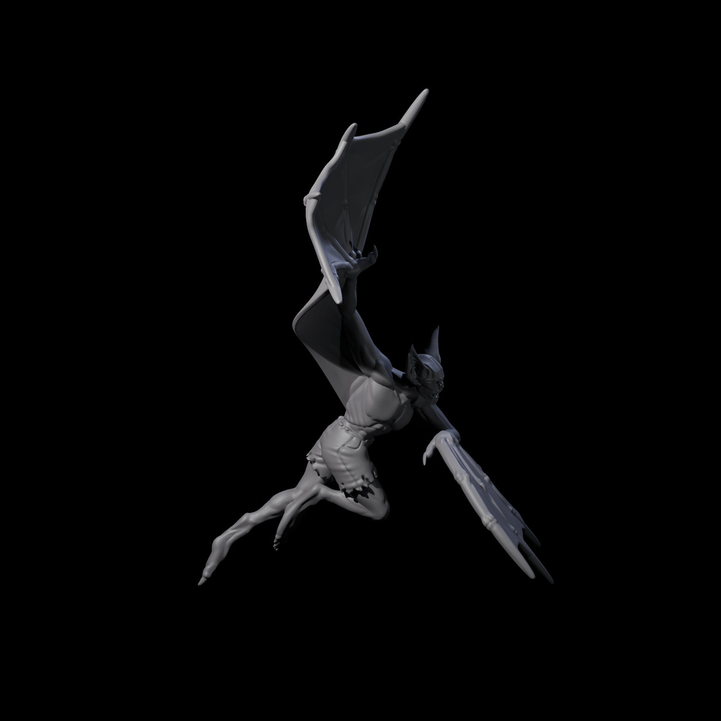 Weird War German Flapping Vampire Spawn F Miniature for Dungeons and Dragons, Pathfinder or other TTRPGs