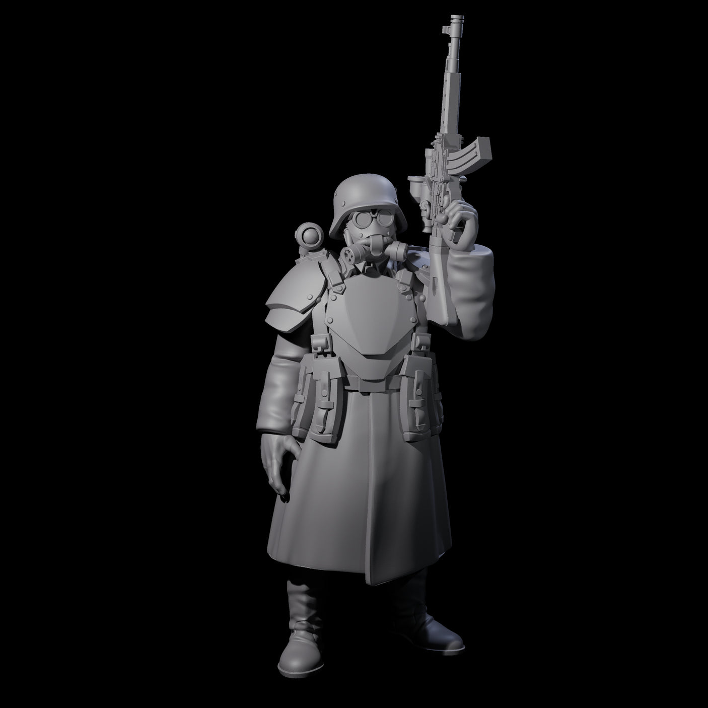 Weird War German Masked Commando B Miniature for Dungeons and Dragons, Pathfinder or other TTRPGs