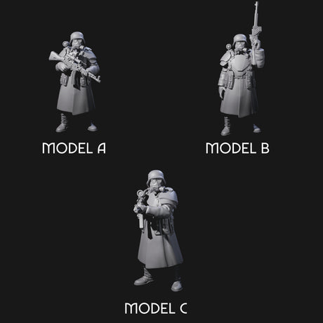Weird War German Masked Commandos Miniature for Dungeons and Dragons, Pathfinder or other TTRPGs