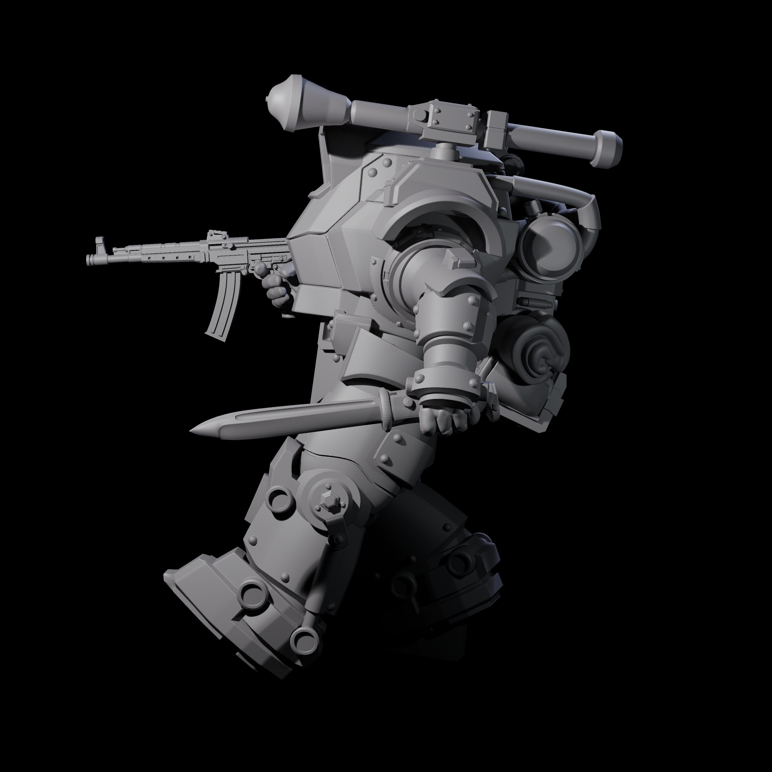 Weird War Mech Suited German Exo-Trooper A Miniature for Dungeons and Dragons, Pathfinder or other TTRPGs