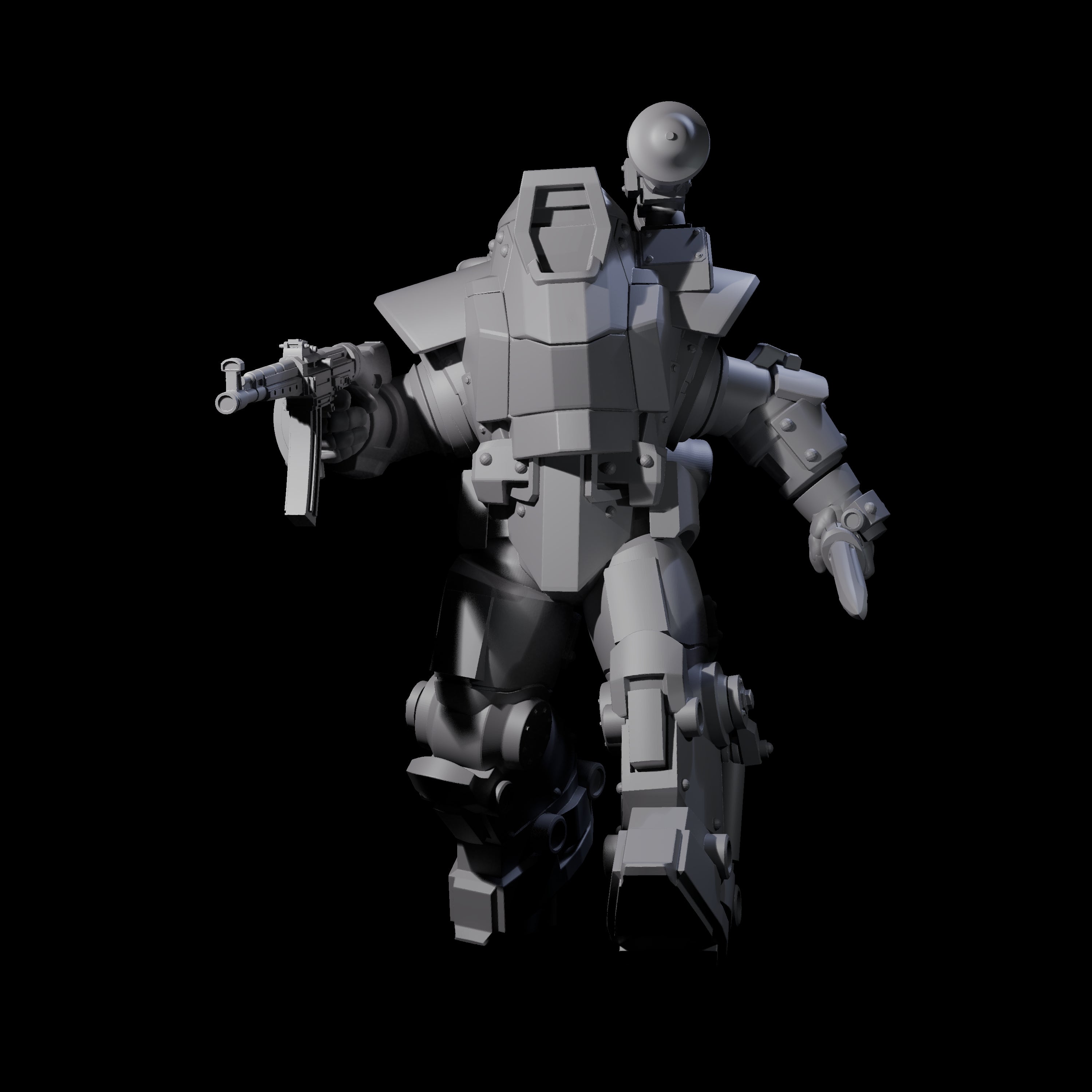 Weird War Mech Suited German Exo-Trooper A Miniature for Dungeons and Dragons, Pathfinder or other TTRPGs