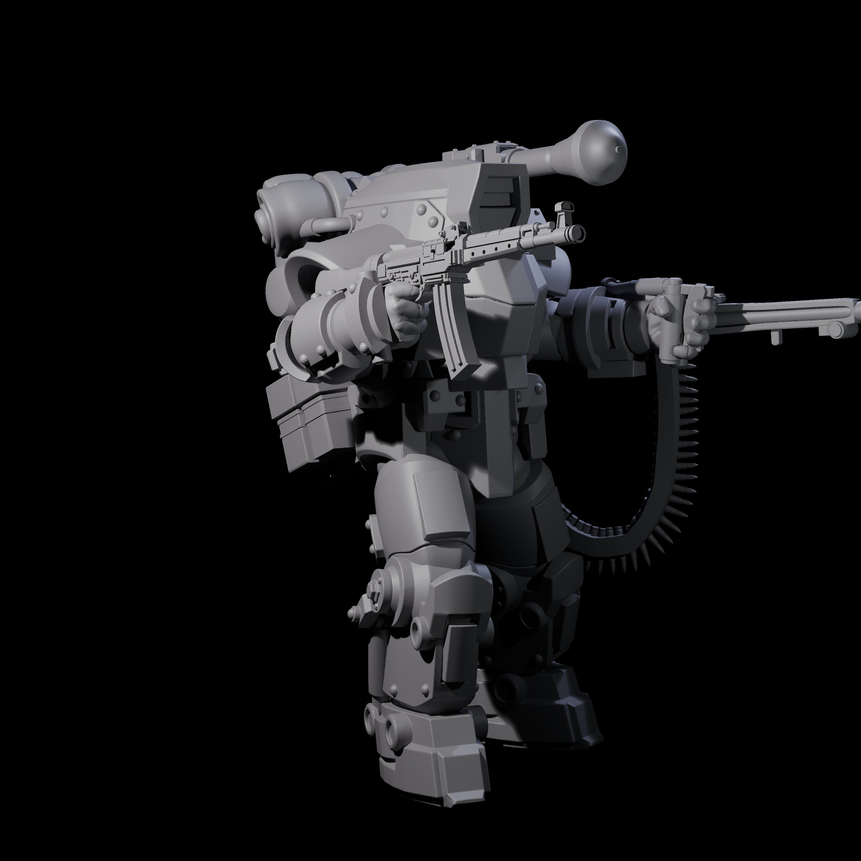 Weird War Mech Suited German Exo-Trooper C Miniature for Dungeons and Dragons, Pathfinder or other TTRPGs