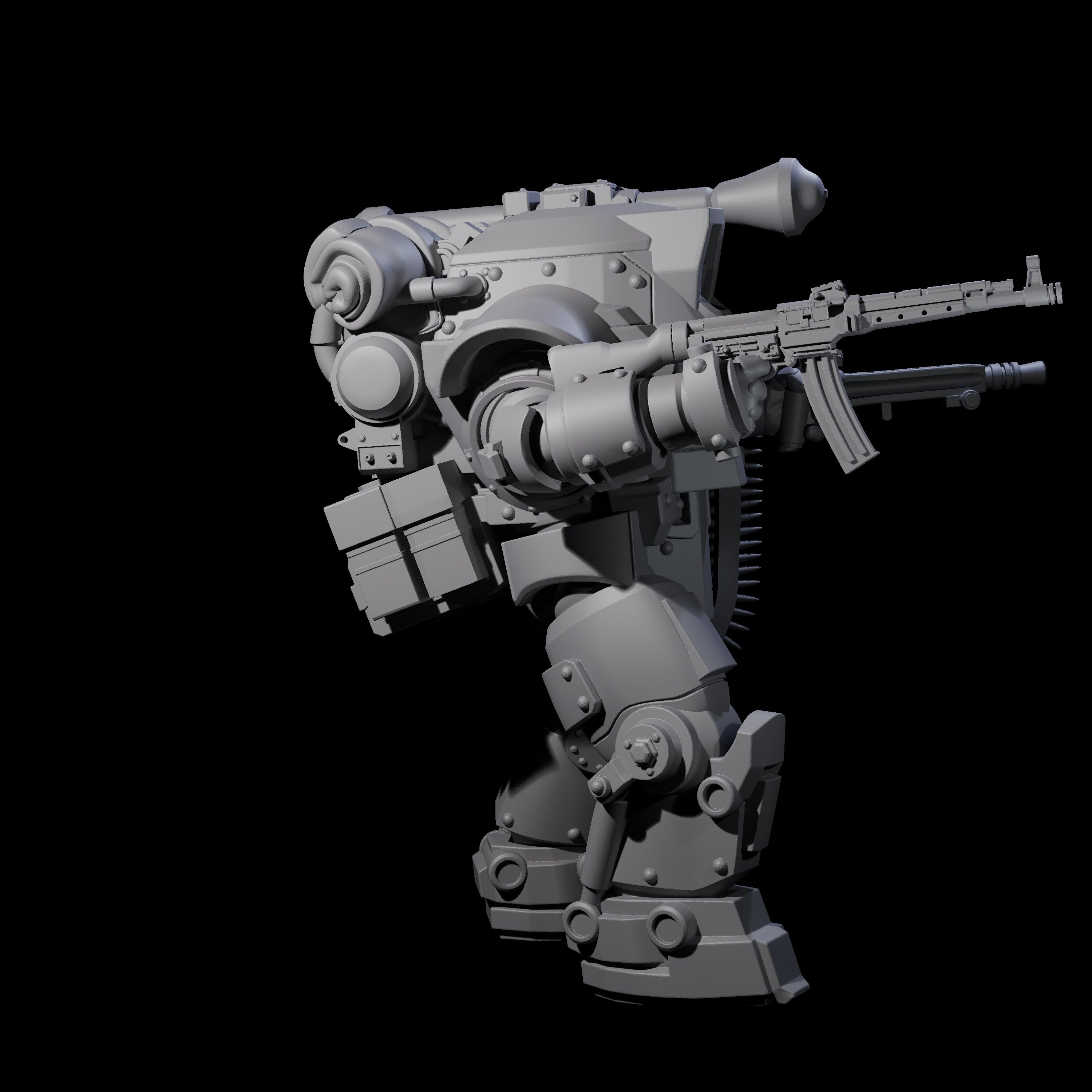 Weird War Mech Suited German Exo-Trooper C Miniature for Dungeons and Dragons, Pathfinder or other TTRPGs