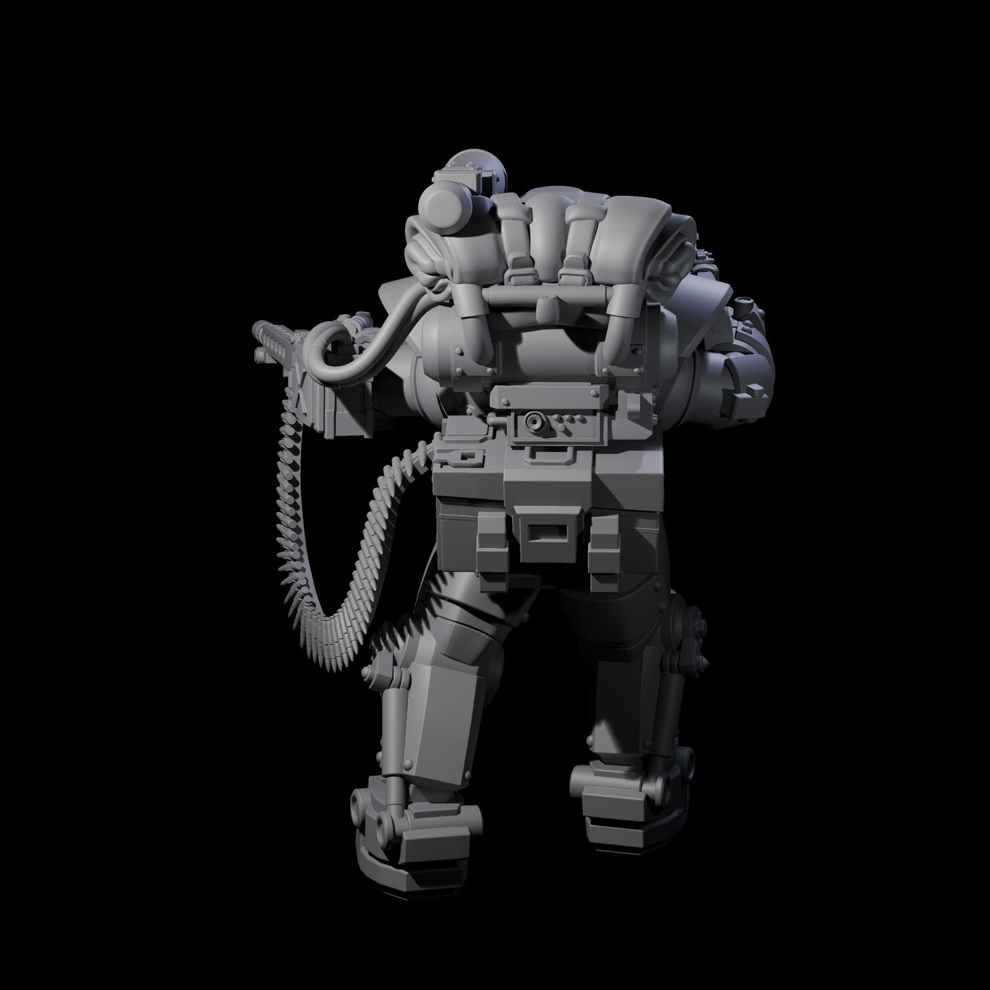 Weird War Mech Suited German Exo-Trooper C Miniature for Dungeons and Dragons, Pathfinder or other TTRPGs